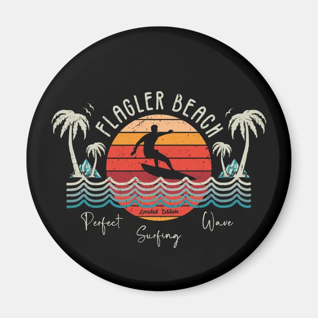 Retro Flagler Beach Magnet (Framsidan)