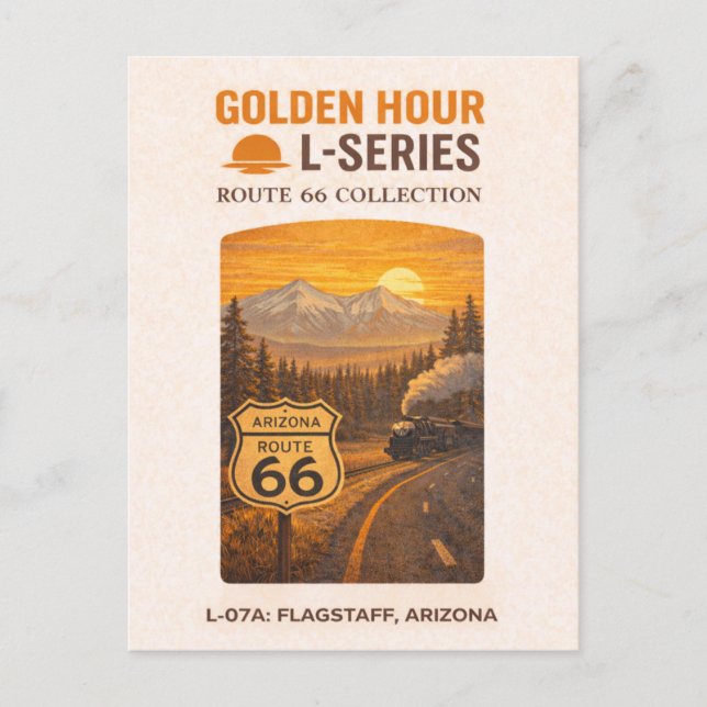Retro Flagstaff Arizona Route 66 Landmärke Konst Helg Vykort (Framsida)
