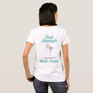 Retro Flamingo Brides Flock Möhippa blue T Shirt