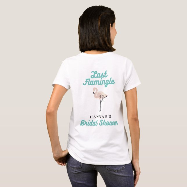 Retro Flamingo Brides Flock Möhippa blue T Shirt (Hel baksida)