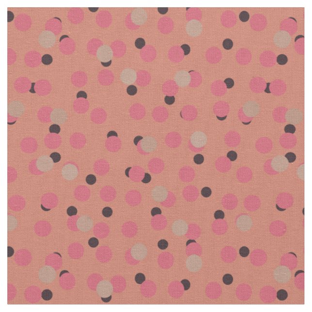 Retro Flamingo Fizz Djärva Rosa Prickar   Tyg (Närbild)