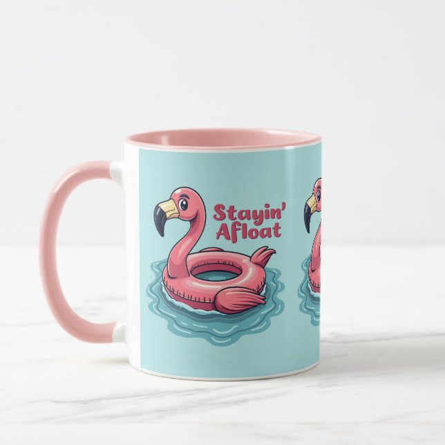 Retro Flamingo Float Funny Summer Mugg (Vänster)