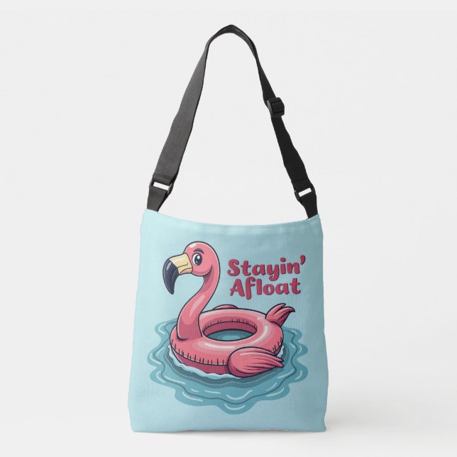 Retro Flamingo Flotte Rolig Sommar Axelväska (Framsida)