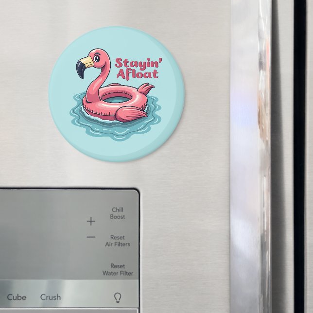 Retro Flamingo Flotte Rolig Sommar Magnet (In Situ (Fridge))