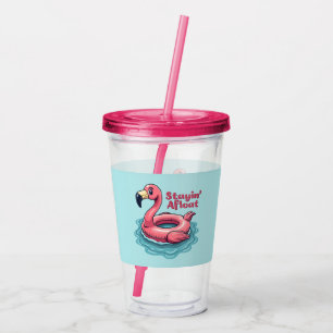 Retro Flamingo Flyter Funny Summer Take Away Mugg