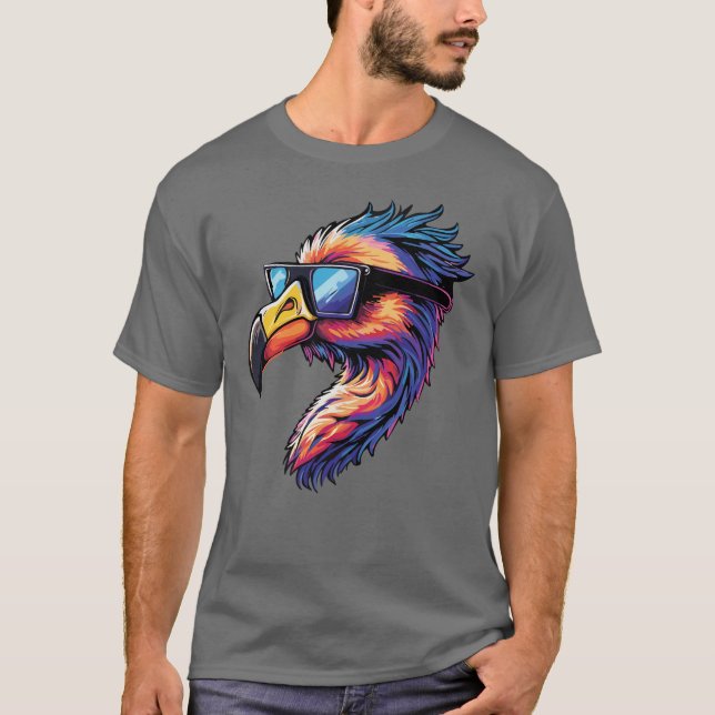 Retro Flamingo med solglasögon Classic Chill Vibes T Shirt (Framsida)