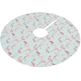 Retro Flamingo-mönster Julgransmatta Borstad Polyester