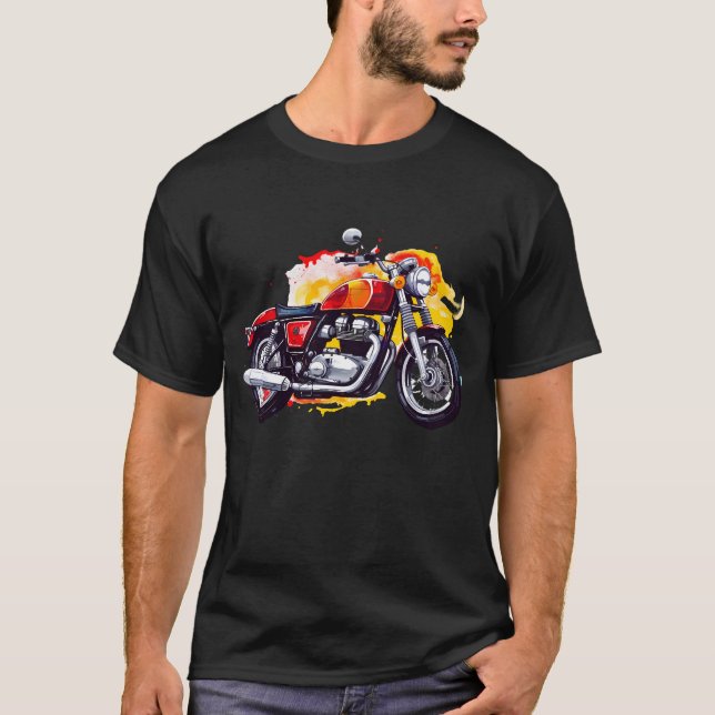 Retro Flamingo Motorcykel T-Shirt (Framsida)
