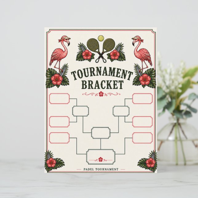 Retro Flamingo Padel-Turneringsställ (Stående Fram)