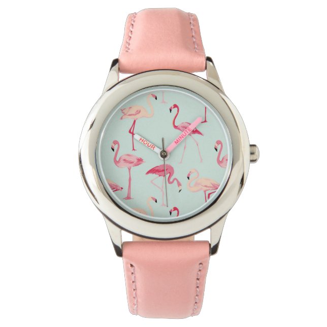 Retro Flamingo Pattern Armbandsur (Framsida)