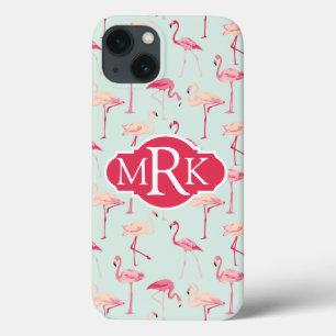 Retro Flamingo Pattern   Monogram