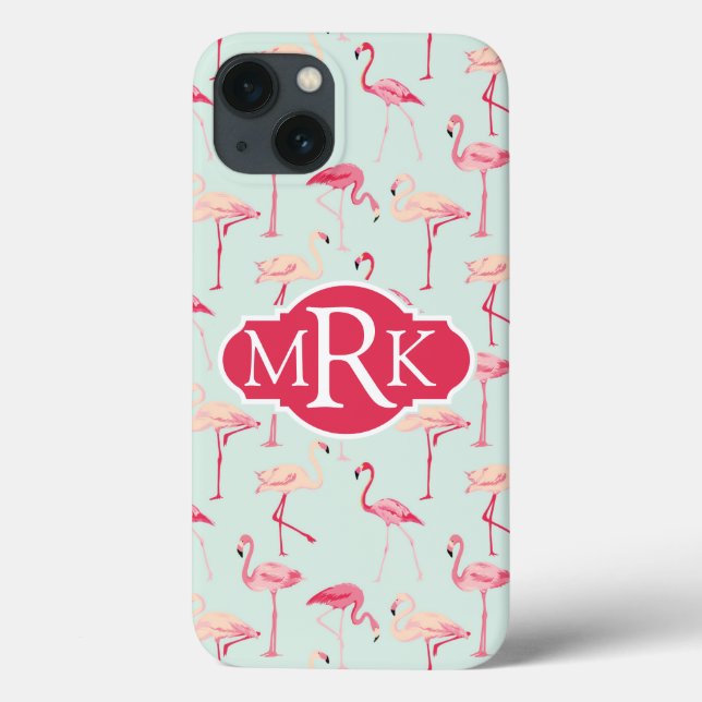 Retro Flamingo Pattern | Monogram (Baksida)