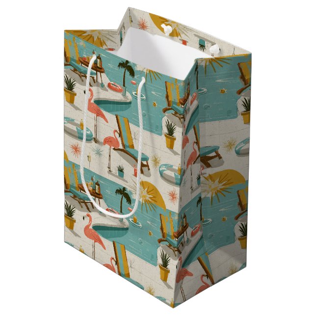 Retro Flamingo Pool Summer Pattern (10) (Framsidan Vinklad)