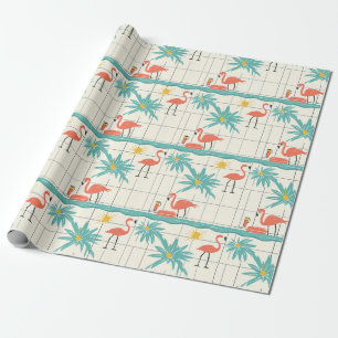 Retro Flamingo Pool Utomhus Sommar Mönster (2) Presentpapper