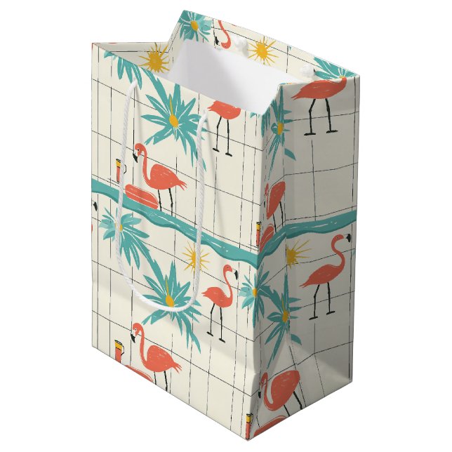 Retro Flamingo Poolside Summer Pattern (2) (Framsidan Vinklad)