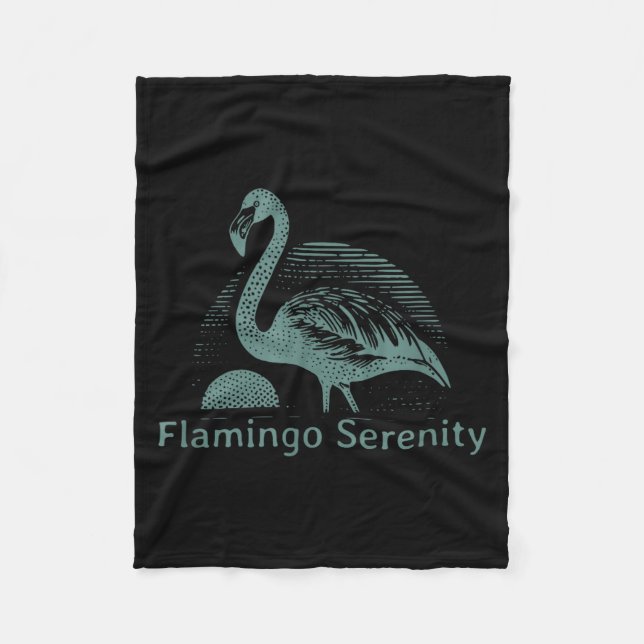 Retro Flamingo Sunset Funny 70s 80s 90s Men Women  Fleecefilt (Framsidan)