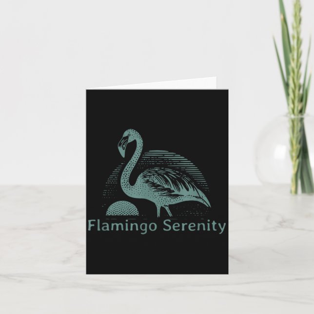 Retro Flamingo Sunset Funny 70s 80s 90s Men Women  Kort (Framsida)