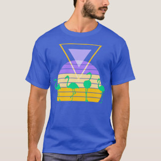 Retro Flamingo Sunset Stil på 80-talet T Shirt