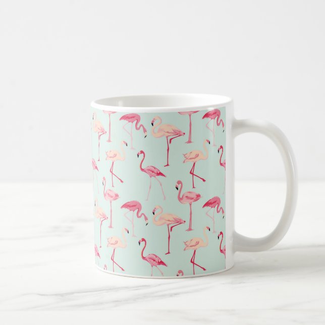 Retro Flamingomönster Kaffemugg (Höger)