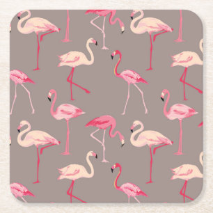 Retro Flamingos 2 Underlägg Papper Kvadrat
