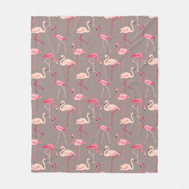 Retro Flamingos Fleecefilt (Framsidan)