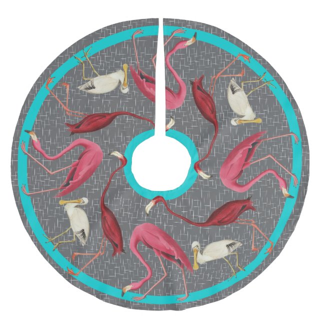 Retro Flamingos Julgransmatta Borstad Polyester (Framsidan)