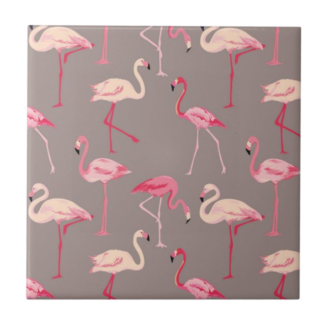 Retro Flamingos Kakelplatta (Framsidan)