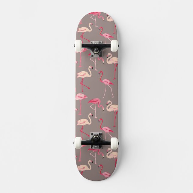 Retro Flamingos Mini Skateboard Bräda 18,5 Cm (Framsida)