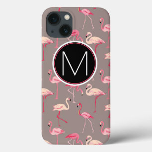 Retro Flamingos Monogram