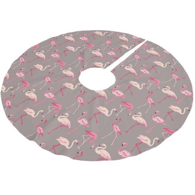 Retro Flamingos| Monogram 2 Julgransmatta Borstad Polyester (Vinklad)