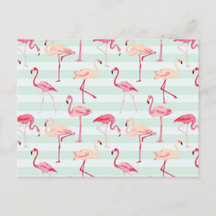 Retro Flamingos på Mint Rand Vykort
