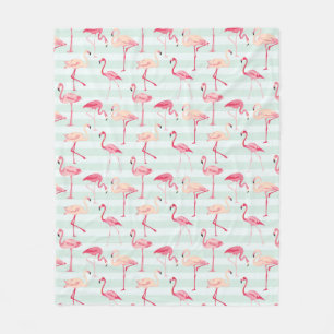 Retro Flamingos på Mintrandar Fleecefilt