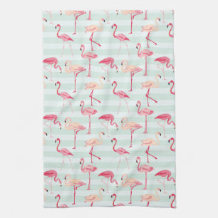 Retro Flamingos på Mintrandar Kökshandduk