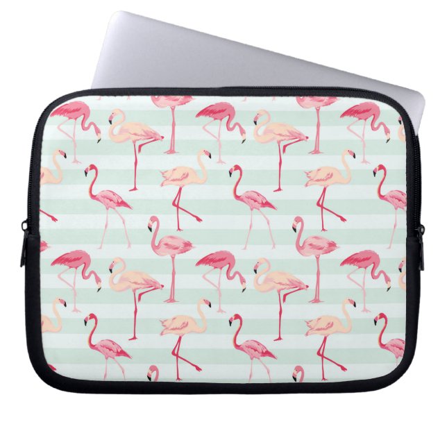 Retro Flamingos på Mintrandar Laptop Sleeve (Framsidan)