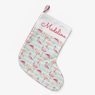 Retro Flamingos på Mintrandar tillfogar ditt Liten Julstrumpa