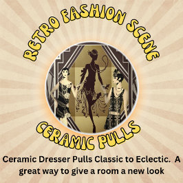 Retro Flapper Dancers Black Guld Knopp