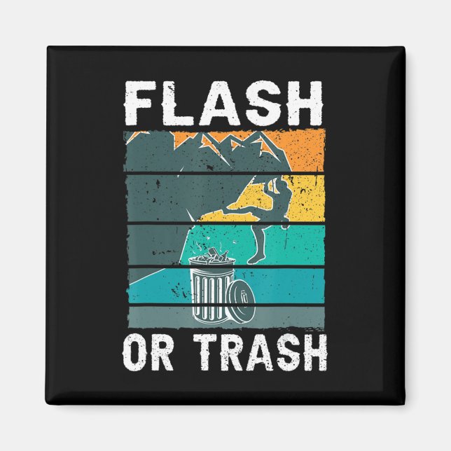 Retro Flash eller Sopor Roligt Sten klätterberg Bo Magnet (Framsidan)
