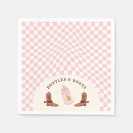 Retro Flaskor och Boots Cowgirl Baby Shower Pappersservett