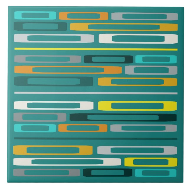 Retro Flat Sten Turcos i mitten av århundradet Kakelplatta (Framsidan)