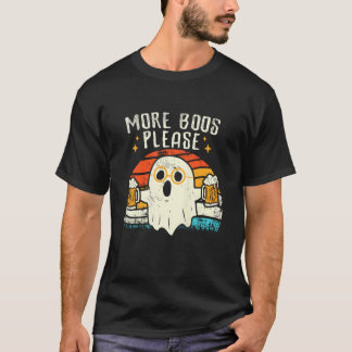 Retro Fler Boos Vänligen Spöke Öl Halloween Kostym T Shirt