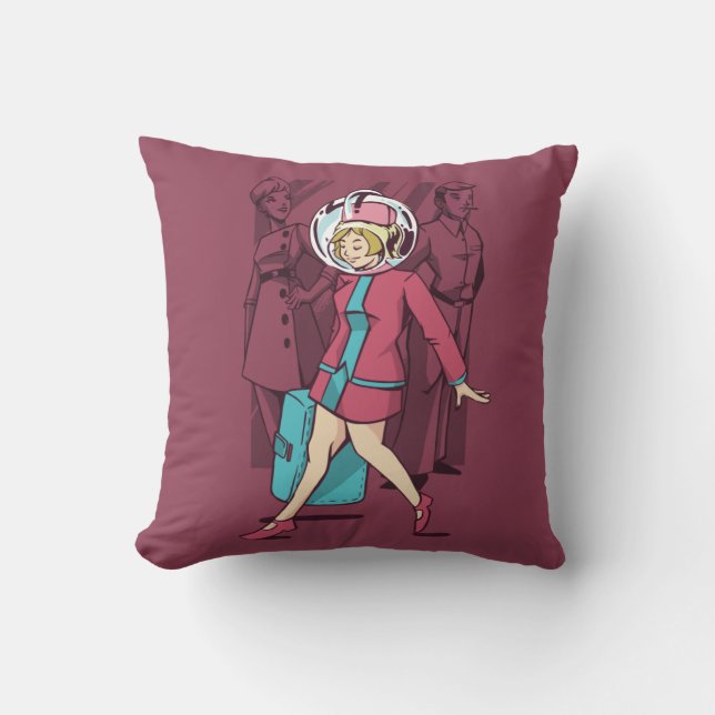 Retro Flight Attendant Kudde (Framsida)