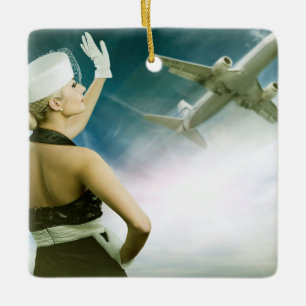 Retro Flight Attendant - SRF Julgransprydnad Keramik