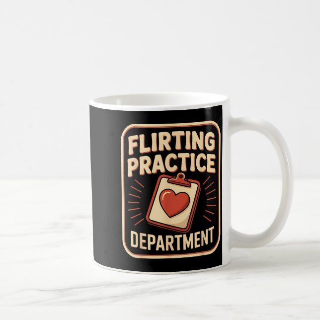 Retro Flirting Practice Department Funny Valentine Kaffemugg (Höger)