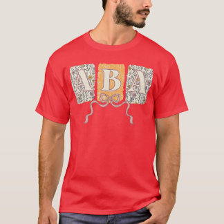Retro Floral ABA Coquette Bow Tillämpad Beteendean T Shirt
