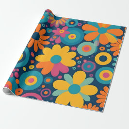 Retro Floral Burst Presentpapper