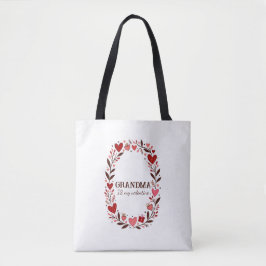 Retro Floral Heart Valentine Custom Grandma Mom Tygkasse