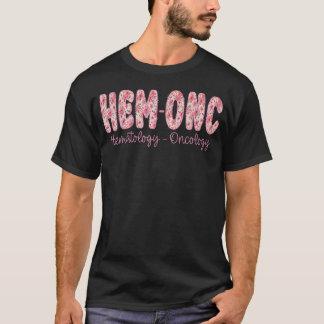 Retro Floral Hem-Onc Hematologi Onkologi Sjuksköte T Shirt