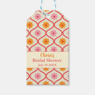 Retro Floral Ogee Mid-Century Modern Bridal Shower Presentetikett