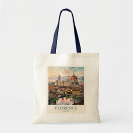 Retro Florence Duomo Cathedral Skyline Watercolor Tygkasse