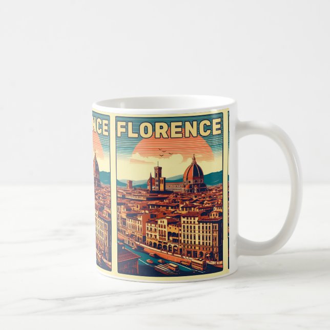Retro Florence, förstena italiens resecheckar Kaffemugg (Höger)
